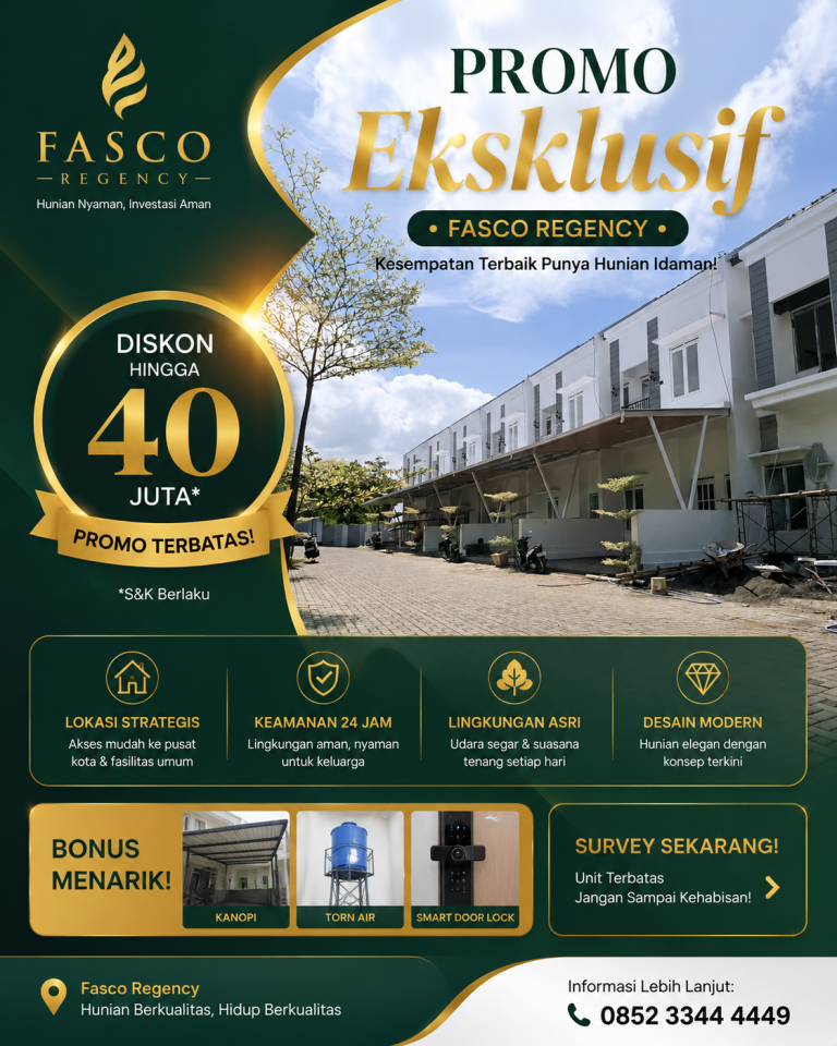 Promo Eksklusif Fasco Regency: Rumah Modern di Pakis Saptorenggo Malang dengan Cicilan Ringan dan Banyak Bonus