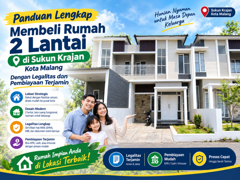Panduan Lengkap Membeli Rumah 2 Lantai di Sukun Krajan Kota Malang dengan Legalitas dan Pembiayaan Terjamin